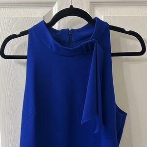 Vince Camuto Cobalt Blue Bow Neck Mini Dress